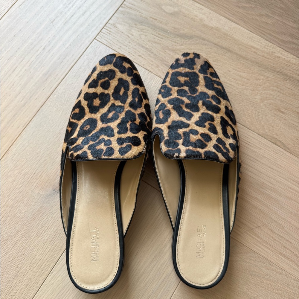 MICHAEL Michael Kors Leopard calf hair Slip-On Mules - Brown/Black - Picture 4 of 6